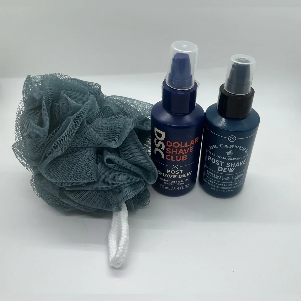 NEW Dr. Carver’s Disappearing & Dollar Shave Club Post Shave Dew New&Mesh Sponge